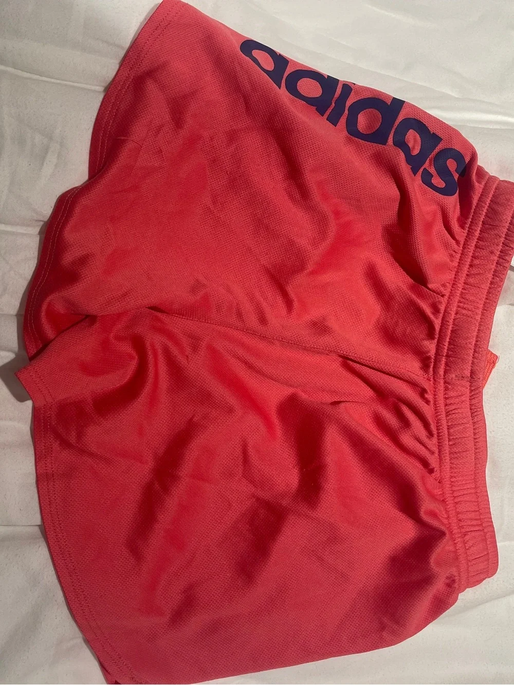 adidas Coral Pink Logo Athletic Shorts for Kids